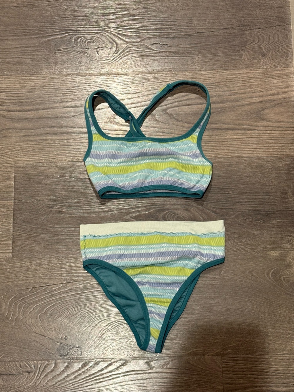 Striped Two-Piece Swim Set Out From Under